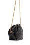 Half Moon Portfolio Women's Evening Dress Bag with Wrist Strap Luna Black Patent Leather - 3