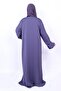Elegant Dusty Purple Embroidered Abaya with Geometric Lattice Detailing - 4