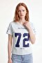 V-Neck Stone Detailed College T-Shirt