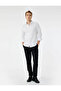 Slim Fit Half Italian Collar White Men's Shirt 7Wam60036Hw - 2