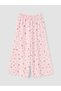 Pink Girls' Floral Capri Pants with Elastic Waist - 2