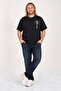 Men's Large Size Crew Neck T-Shirt Forget to Rules 25156 Black - 2