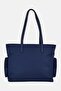 Women Khai Nylon Brand Logo Shoulder Bag, Navy Blue - 4