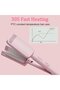 3-in-1 Ionic Ceramic Deep Wave Curling Iron with 4 Heat Settings & Universal Voltage (Pink) - 3