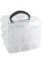 Storage Box with Carrying Handle and Lid - Transparent Sorting Box with 18 Compartments for Beads, Jewelry, and Small Parts - 2