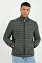 Men's Slim Fit Hooded Khaki Coat - 3