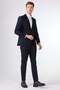 Men's Regular Fit Mono Collar Navy Blue Suit - 4
