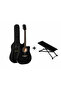 38 Inch Black Cutaway Acoustic Guitar with Premium Guitar Carry Bag & Adjustable Foldable Guitar Footrest