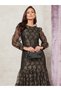 Long Sleeves All Over Metallic Lace Dress Frill Hem Maxi Dress - 2