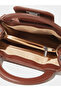 Brown Woven Mini Handbag with Chain Strap - 5