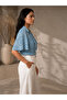 Blue Floral Print Top With Ruffle Detail - 3