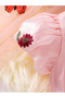 Girls Pink Embellished Organza Dress - 4