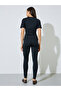 Black Solid Ruched T-Shirt and Leggings Set - 5