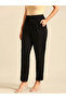 Black Solid Viscose Pants - 6