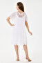 White Italian Sequin Embroidered Lace Lined Silk Dress 38 - 44 Sizes - 5