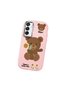 Samsung Galaxy M15 Compatible Case Camera Protector Pink Silicone Couple Phone Case with Bear Pattern - 3