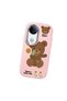 Vivo V50 Compatible Case Camera Protector Pink Silicone Couple Phone Case with Bear Pattern - 3