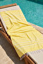 100% Cotton Striped Patterned Beach Towel Hammam Sauna Sea Towel Peshtemal 05 Yellow