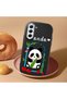 Samsung Galaxy S21 Fe Compatible Case Camera Protector Black Silicone Couple Phone Case with Panda Pattern - 2