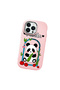 iPhone 13 Pro Max Compatible Case with Camera Protection Pink Silicone Couple Phone Case with Panda Pattern - 3