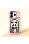 Tecno Spark 10 Pro Compatible Case Camera Protector Pink Silicone Couple Phone Case Panda Pattern