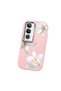 Vivo Y19S Compatible Case Camera Protector Pink Silicone Couple Phone Case with Floral Pattern - 3