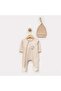Baby 100% Cotton 2-Piece Hat and Romper Set 0-3/3-6 Months Newborn Hospital Release Bodysuit Set - 3