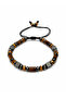 Tiger's Eye Natural Stone Men's Bracelet – Adjustable Macrame Bracelet with Hematite Detail - 3