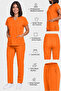 Women's V-Neck Bat Sleeve Turquoise, Mustard, Orange, Brick, Bitter Green Cotton Linda Scrubs Set - 6