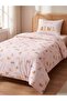 Mixed Striped and Cat Printed Cotton Single Duvet Cover Set (W6) - 6