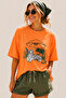 Tiger Printed Crew Neck Casual Unisex Oversize T-Shirt - Safari Themed Cotton T-Shirt