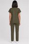 Women's V-Neck Bat Sleeve Stone, Smoked, Fuchsia, Khaki Green, Petrol Blue Lycra Belinda Scrubs Set - 5