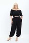 Women's Black Lycra Viscose Fabric Stylish Polka Dot Shalwar Trousers - 5