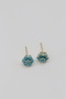 Vip Gold Blue Enamel Minimal Flower Detailed Anti-Tarnish Steel Stylish Earrings 7mm