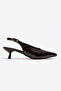 Women's Pointed Toe Open Back Mini Heeled Shoes Vodige