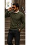 Men's Daily Trend Crew Neck Red Green Knitwear Sweater