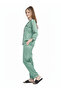 Mint Mist Satin Nightsuit | Premium Rizqé by Zadine Sage Green Pyjama Set - 2