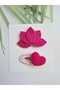 Lotus Flower Handmade Fuchsia Water Lily Flower Antiallergic Gift Children's Hair Accessory 2-Piece Snap Hair Clips - 4