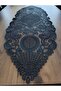Saray Black Tulle Runner with Embroidery on Black Tulle 135 Cmx45 cm - 3