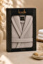 La Notte Knitted Hooded Bathrobe Large Beige - 2