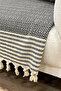 Buldan Woven 100% Cotton Tied Non-Slip Sofa Cover (170X210 cm - 1150 Gr Heavy Woven) - 4