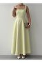Women's Sari Midi Dress Square Neck Strap Patterned A-Line Midi Evening Dress - 2