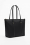 Women's Black Large Internal Volume Daily Use, Zippered, Stylish Design Shopper Hand and Shoulder Bag - 6