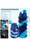 Collapsible Water Bottle for Kids, Camouflage Color Food-Grade Silicone Portable Leak-Proof Travel Water Bottle 500ml for School, Travel, Camping and Gym - 4