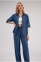Women's Tencel Fabric Half Sleeve Shirt Pants Denim Set - 3