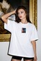 Women's Oversize T-Shirt Match Flame Printed White – Crew Neck, Comfortable Fit, 100% Cotton - 2