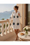 Women's 100% Cotton Muslin Eyelet Patterned Bathrobe – Belted Standard Size Beach Robe, Kimono, and Spa Robe - 6