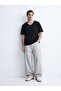 V-Neck Basic Black T-Shirt