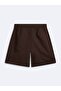 High Waist Pleated Brown Shorts - 4