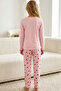 Pink Patterned Cotton Lycra Knitted Pajama Set26241168 - 5